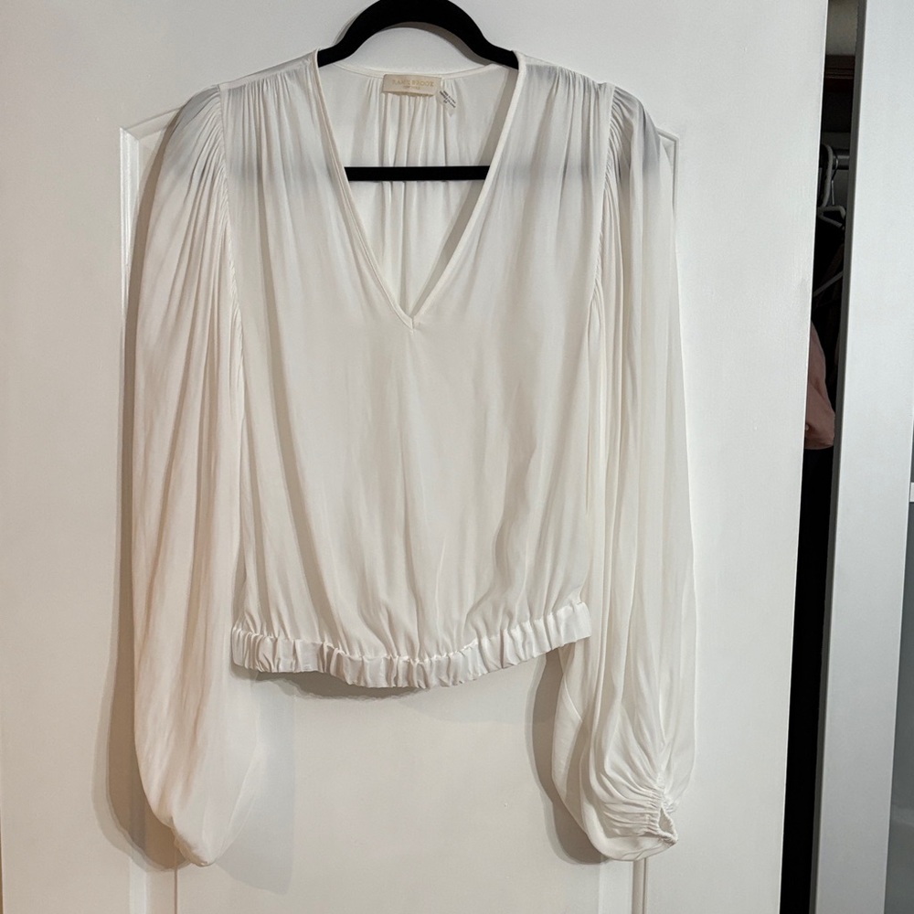 Ramy Brook Cream V-Neck Blouse